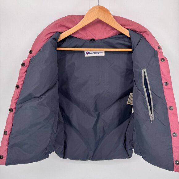 Obermeyer Ski Vest Womens Large Gray Nylon Down Filled Snap Front Pockets VTG - Picture 8 of 12